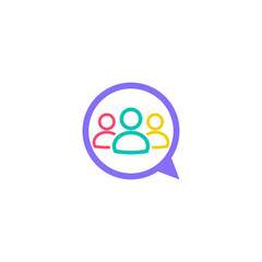 People family together human unity chat bubble logo icon isolated on white background