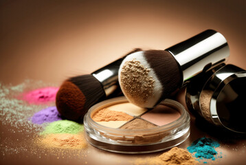 Close up make up products, Generative Ai	