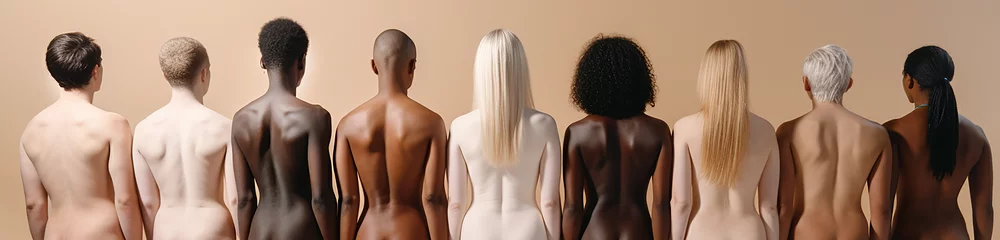 Fotobehang Femmes de dos, concept de diversité (AI) © Antoine