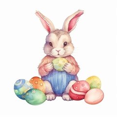 Bunny with eggs for easter