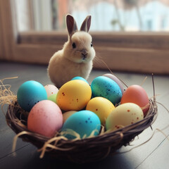 bnny with easter eggs