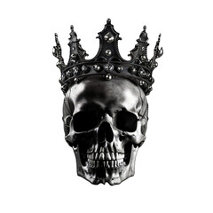 3D Human Skull With Crown. Generative Ai