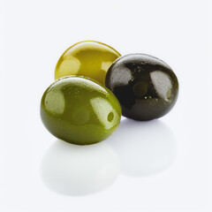 Close up shot of a Green and black Olives	