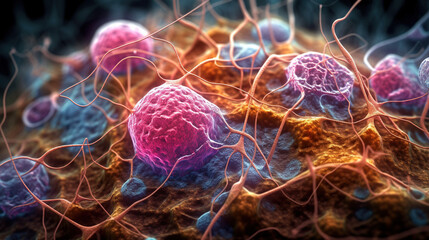 Cancer Cell Biology, How Mutations Alter Cell Behavior and Pave the Way for Cancer, Generative AI - obrazy, fototapety, plakaty