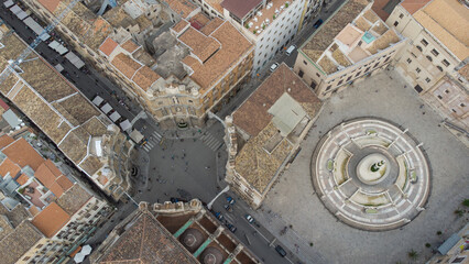 fotografie col drone del centro storico di palermo