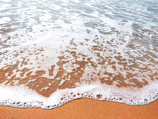 sea wave coming on sandy on a fine sandy beach. Nova Amleida beach, Serra, E. S. Espirito Santo, Brazil	