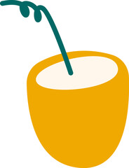 Abstract cocktail in coconut shape illustration