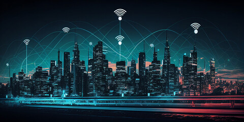 Smart city concept, internet concept