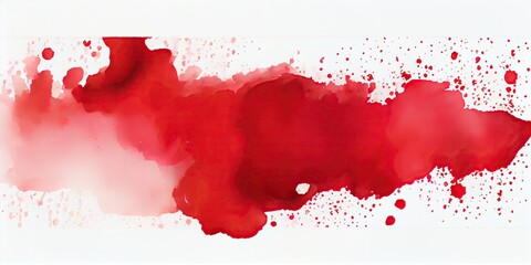 red abstract watercolor on a white background, generative AI