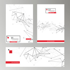 Vector layout of A4 format cover design templates. Technology, science, medical concept. Molecule connecting lines and dots.