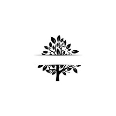 Tree with frame logo. Business Tree logo icon isolated on white background