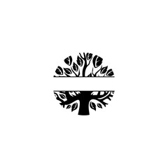 Tree with frame logo. Business Tree logo icon isolated on white background