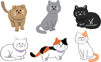 Obraz na płótnie Canvas 猫のイラストセット
