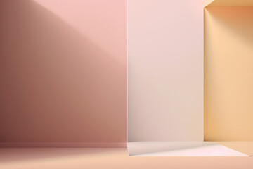 A clean and sophisticated flat wall background with a gradient effect and delicate shadows - AI technology