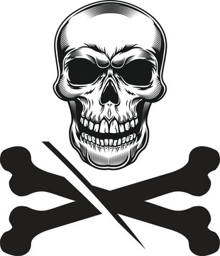 skull bones sign danger skull and crossbones vector file