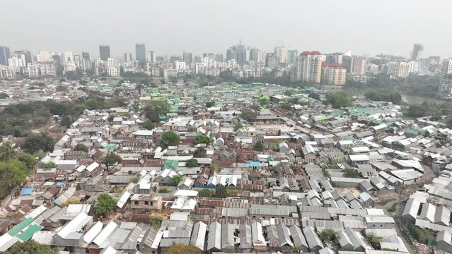 Karail Slum, Karail Basti in Dhaka, Bangladesh.