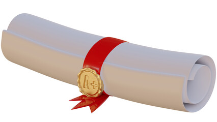 Diploma scroll with ribbon