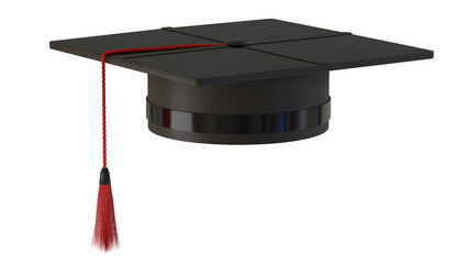 Graduation cap isolated on Transparent PNG Background. School, Student, Education, graduation and diploma concept