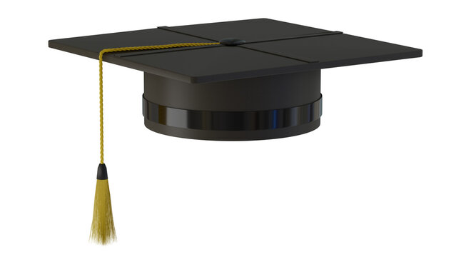 Graduation cap isolated on Transparent PNG Background. School, Student, Education, graduation and diploma concept
