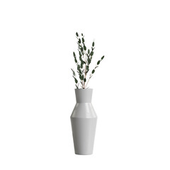 3d illustration of decoration vase flower isolated on transparent background