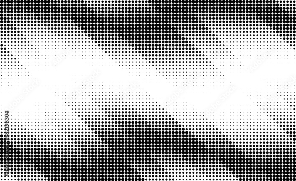 Poster Monochrome gradient halftone dots background. Vector illustration