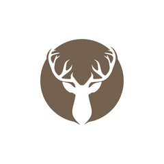 Deer head with antlers icon isolated on transparent background