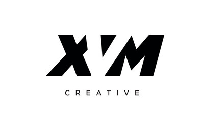 XVM letters negative space logo design. creative typography monogram vector