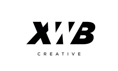 XWB letters negative space logo design. creative typography monogram vector