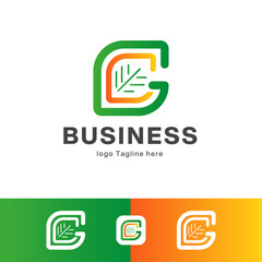 g leaf logo design template