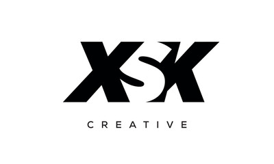 XSK letters negative space logo design. creative typography monogram vector