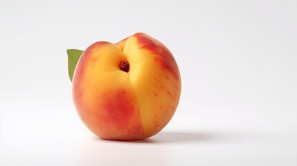 Naklejka na ściany i meble Peach fruit isolated on white background created with generative AI technology