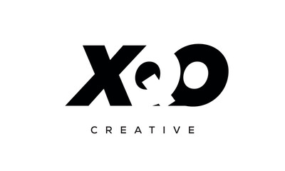 XQO letters negative space logo design. creative typography monogram vector