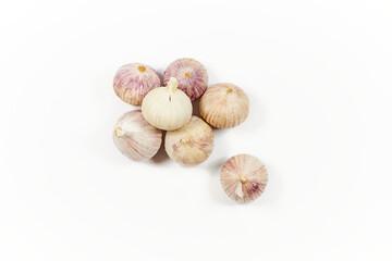 garlic bulbs isolated on white background
