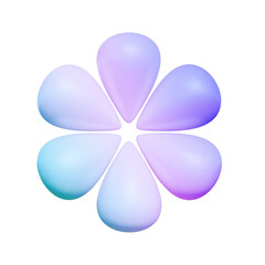 Abstract Shape 3D Icon with Smooth Gradient Color 3D illustration