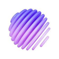 Abstract Shape 3D Icon with Smooth Gradient Color 3D illustration