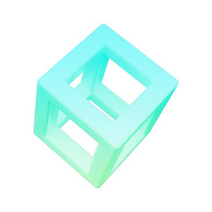 Abstract Shape 3D Icon with Smooth Gradient Color 3D illustration