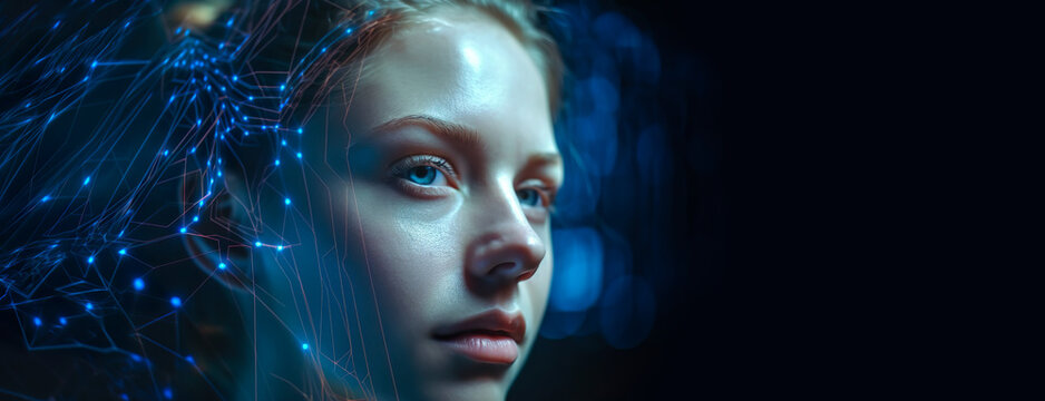 Young person using data analysis with network complex information from visualizing system.smart working.optimization of human,Artificial intelligence automation.business development.Generative ai 