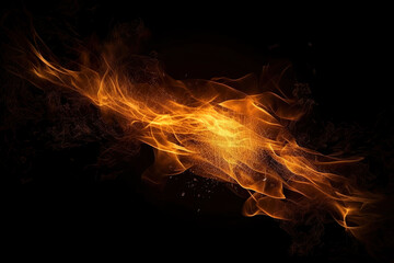 fire flames isolated on black background, generative ai