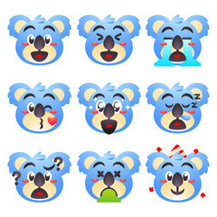 cute koala emoticon set