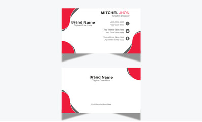 
Modern Corporate and Creative Business Card Design Template Double-sided -Horizontal Name Card Simple and Clean Visiting  Card Vector illustration Colorful Business Card

