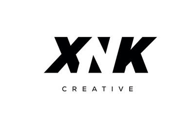 XNK letters negative space logo design. creative typography monogram vector