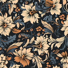Perfectly Seamless Luxury Floral Pattern - Generative AI