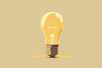 Light bulb on yellow background