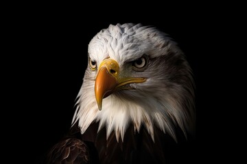 Fototapeta premium Bald Eagle Portrait. Generative AI Image