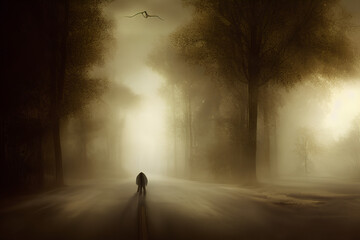 Fog in the city Generative AI