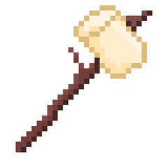 Obraz premium Pixel Illustration of a camping marshmallow