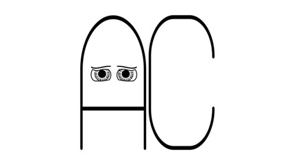 Capital letter AC cartoon eye