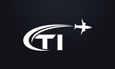 Tour and travel logo design, Airline agency symbol and aviation company monogram vector	