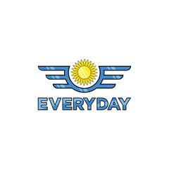 everyday logo, with sun, mountain, etc