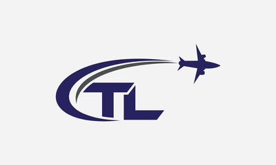 Tour and travel logo design, Airline agency symbol and aviation company monogram vector	